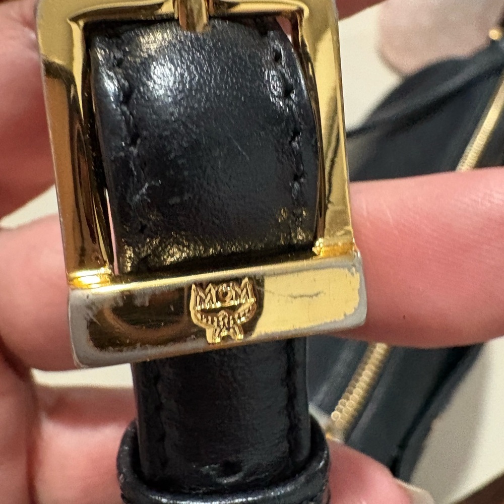 MCM Black Pebbled Leather Shoulder Bag - Picture 6 of 12